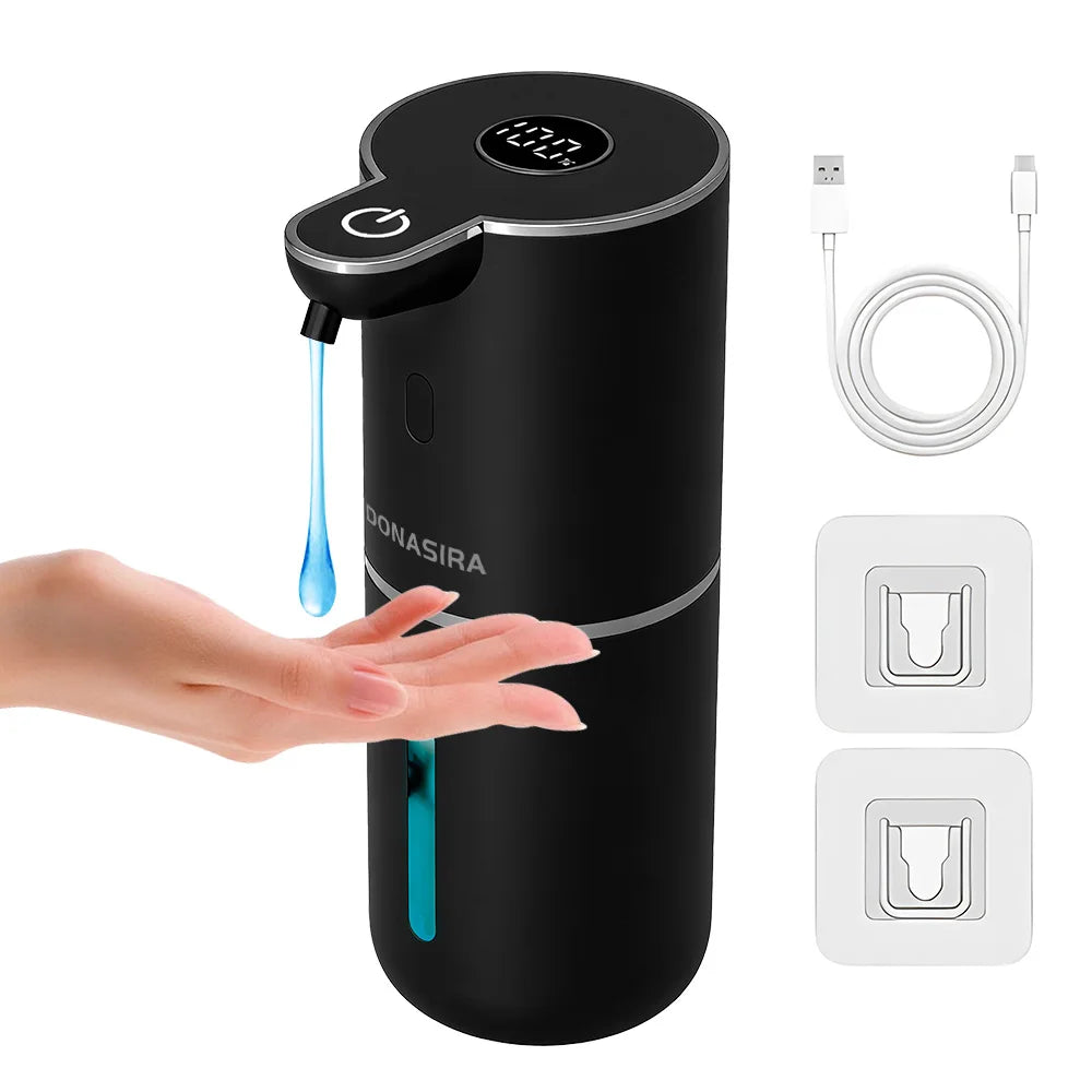 distributeur savon automatique blanc noir tactile hd écran mousse liquide rechargeable usb