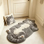 tapis gris blanc chaton 3d doux moelleux salon chambre décoratif polyester polarisée