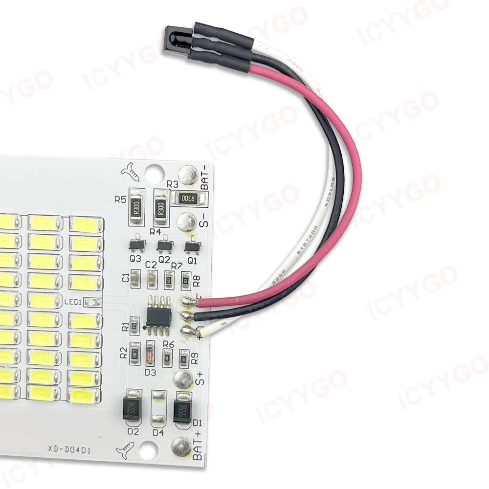 projecteur led jardin 100w 50w 30w télécommande éclairage extérieur moderne clips diodes blanc
