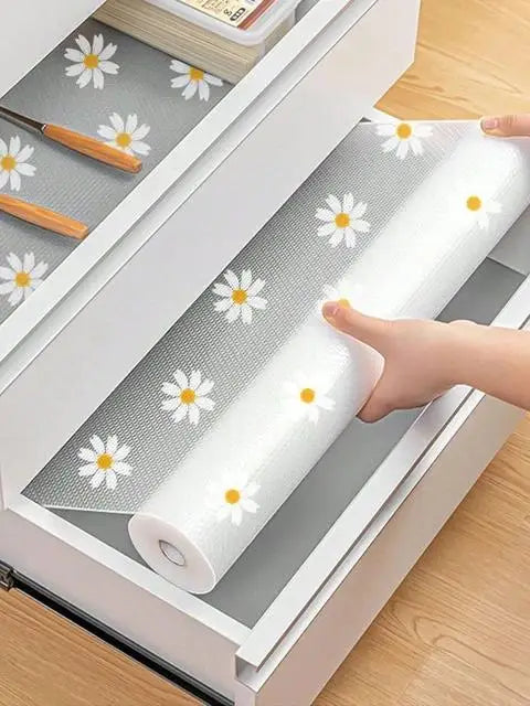 tapis protection meuble gris fleurs anti dérapante moderne 100cm 30cm eva adhésif