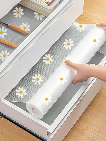 tapis protection meuble gris fleurs anti dérapante moderne 100cm 30cm eva adhésif