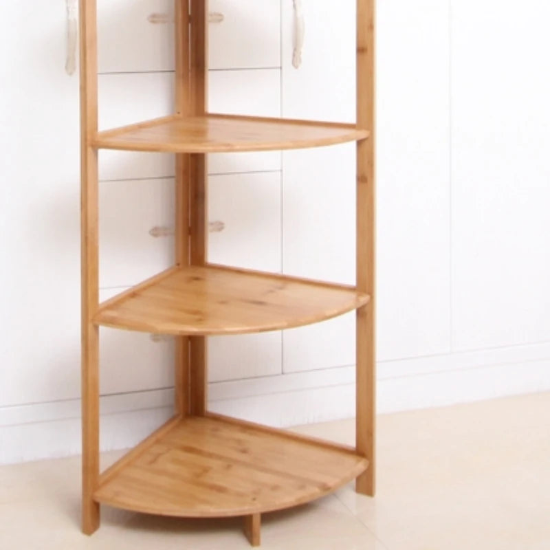 étagère d'angle moderne étagères murales sans perçage bois clair naturel étages rangement cuisine chambre
