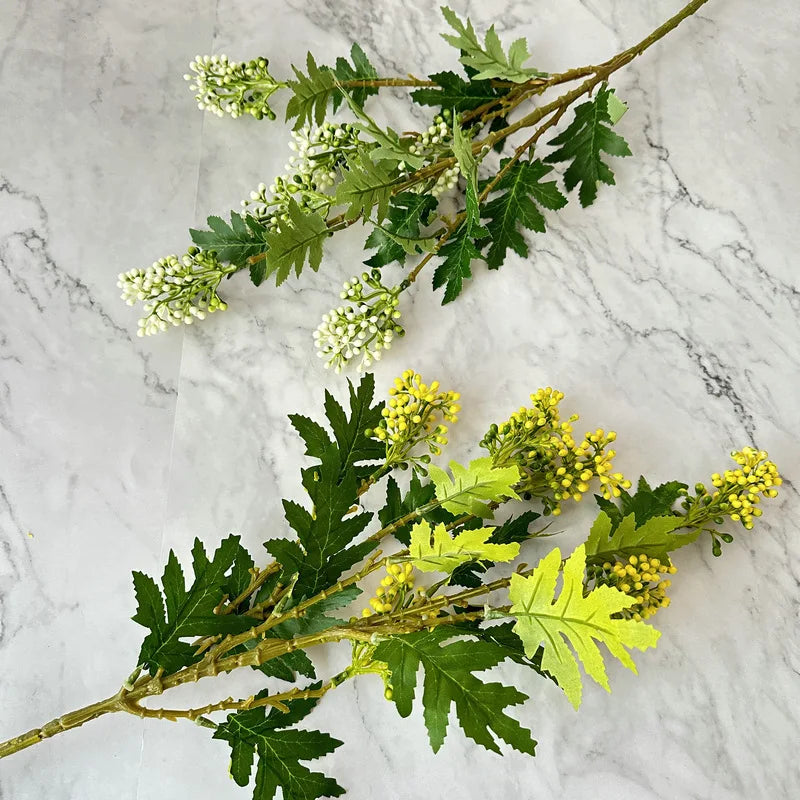 branche artificielle verte feuilles jaunes rouges intérieur décoration maison 73cm naturel plastic