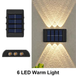 éclairage mural solaire led moderne autoinstallation adhésif étanche noir 4leds lumière