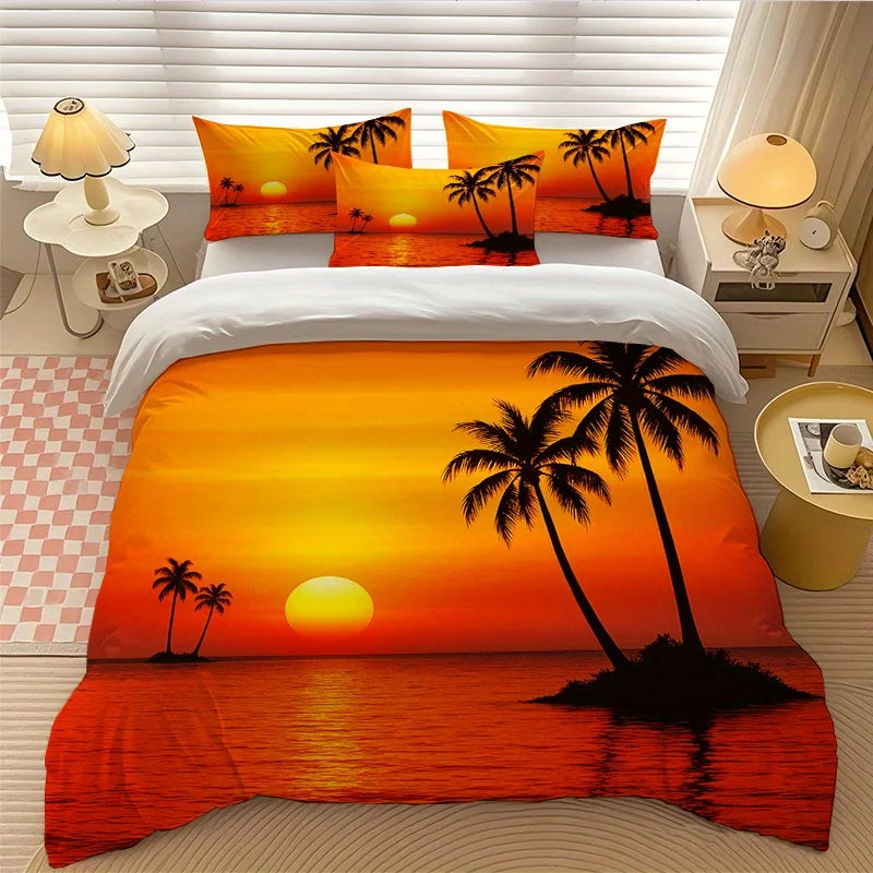 Parure de lit tropicale motif palmier