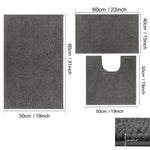 ensemble tapis bain chenille doux absorbant secage rapide motif rayures salle bain