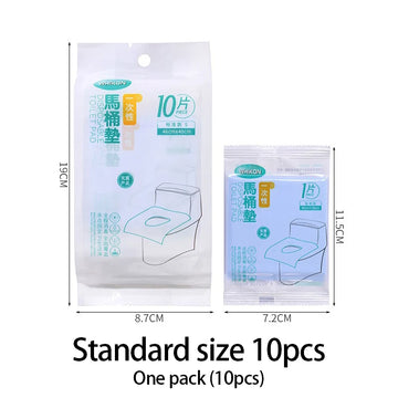 couvre siège toilette jetable blanc plissé pratique 10 pièces 46cm 48cm 37cm 39cm pack