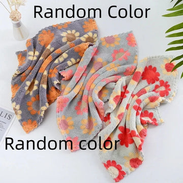 serviettes molleton fleurées gris rouge jaune orange douces absorbantes moderne pack random couleur