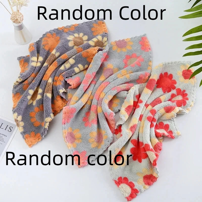 serviettes molleton fleurées gris rouge jaune orange douces absorbantes moderne pack random couleur
