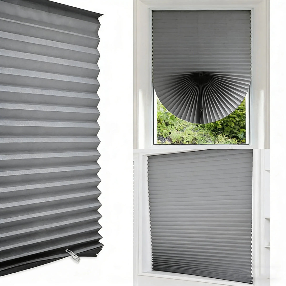 store plissé adhésif blanc moderne 150cm 180cm 60cm opaque plissé clips intérieur extérieur latéral