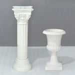 décorations extérieures colonnes romaines blanches vases ornements classiques fêtes anniversaires mariageextérieur