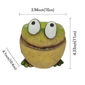 pot fleurs forme grenouille résine yeux relief créatif vert beige