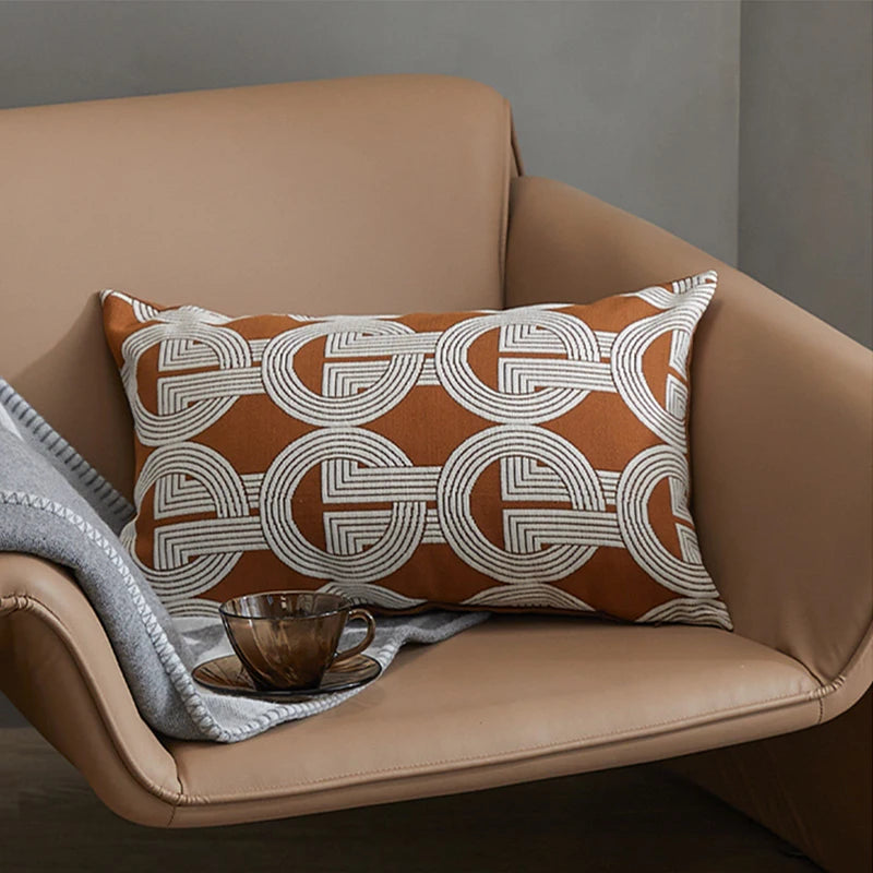 coussins décoratifs géométriques orange blanc modernes maison voiture 50x50cm 45x45cm 30x50cm