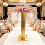 supports décoratifs métal or modernes centres tables mariage fêtes élégants minimalistes