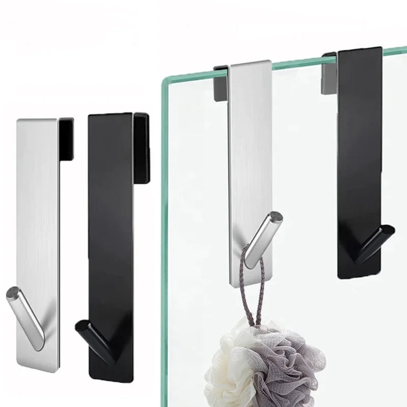 porte serviettes mural argenté noir adhésif moderne minimaliste crochets lisse brillant opaquet bain chambre