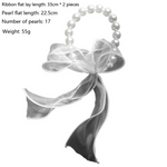 bracelet élégant blanches ruban organza semi transparent classique 33cm 22.5cm 55g