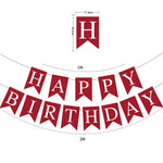 guirlande fanions happy birthday bleu rose vert noir blanc festif décoration anniversaire festive opaques