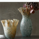vases modernes vert bleu doré texturés marbrés opaques décoration table