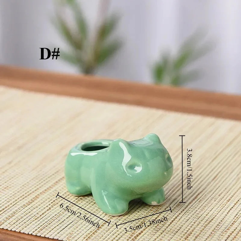 jardinière moderne cache plantes pokémon céramique porcelaine vert pastel minimaliste