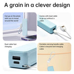 Batterie charge portable boîte stockage violet bleu rose noir blanc moderne compact lanière câble
