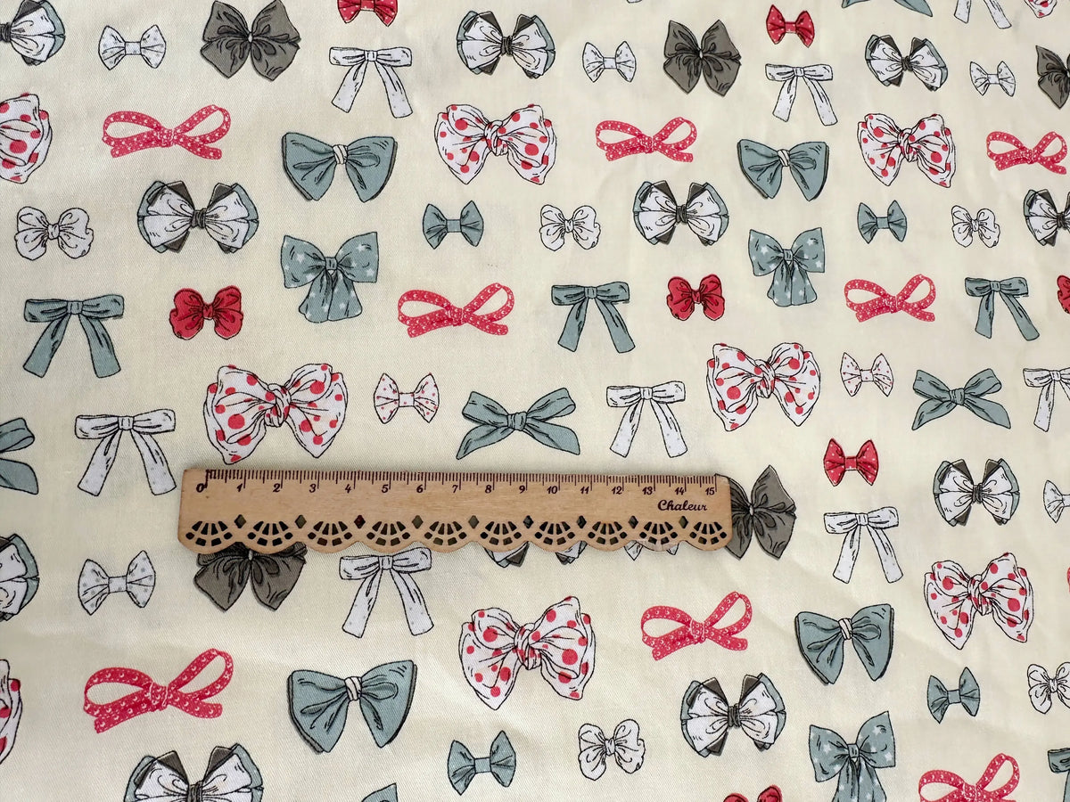 tissu popeline coton biodegradable 160x50cm moderne rayures diagonales points nœuds blanc bleu rose vert
