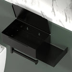 rangement mural moderne noir blanc salle bain porte papier toilette support smartphone éléments diffuseur