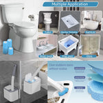 brosse toilette jetable bleu texture granulée clip mural pratique moderne