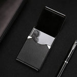porte cartes simili cuir grainé gris métallisé clips métalliques classique opacité fumeur accessoire tabac