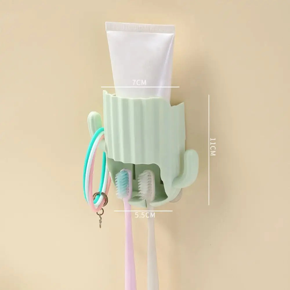 porte brosses dents moderne adhésif cactus vert rose bleu chambre salle bain