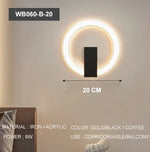 lampe murale led moderne blanc noir minimaliste chambre salon éclairage quotidien fixée mur