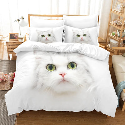 Parure de lit chat endormi mignon avec impression 3D vue de face