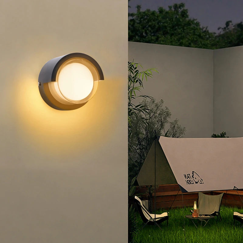 applique murale moderne gris métallisé ip65 led 6500k 3000k rond lisseextérieur résistante 2492000lm