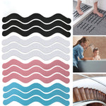 tapis antidérapant moderne adhésif noir gris rose bleu rayures ondulées salle bain sécurisé imperméable