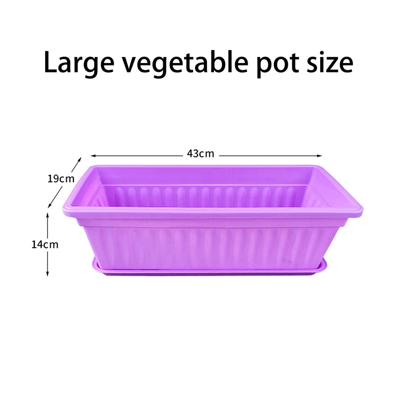 pots jardinage rectangulaires violet rose bleu vert rayures horizontales modernes 43x19x14 cm