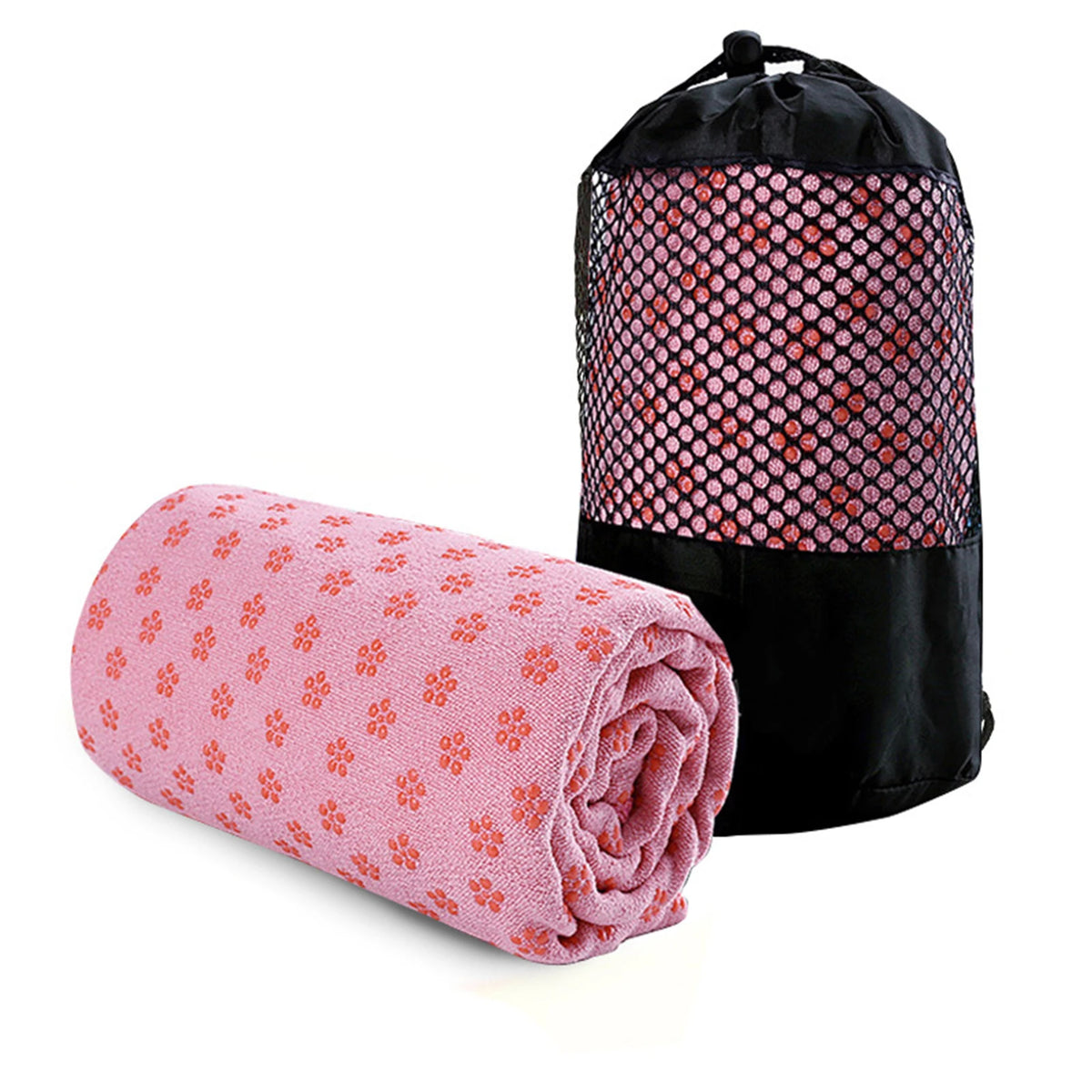 tapis yoga violet imprimé floral absorbant anti dérapant sac rangement moderne
