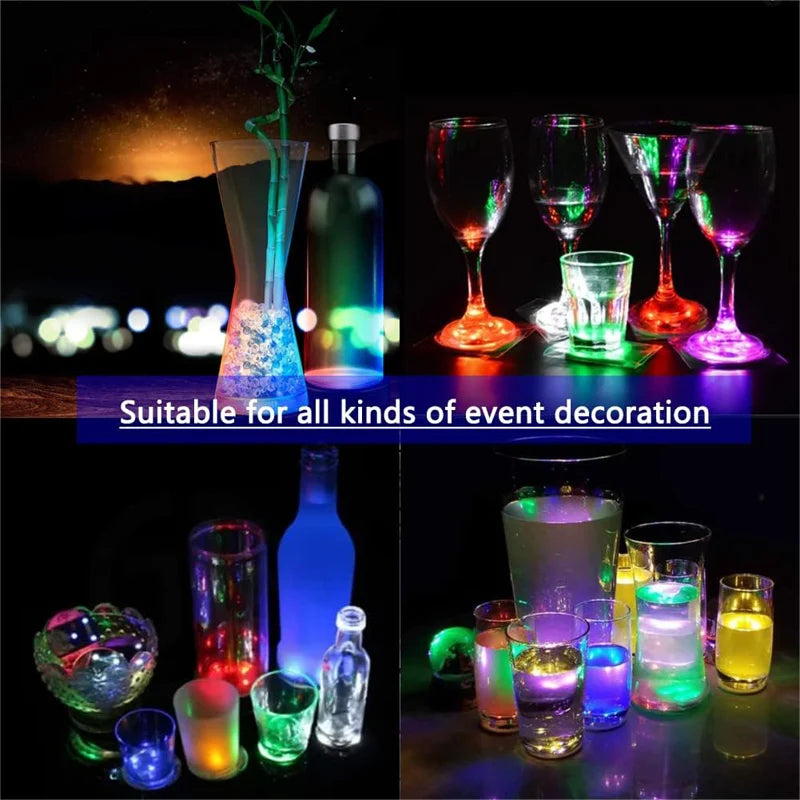 Pack de sous verres lumineux verts pour décoration intérieure