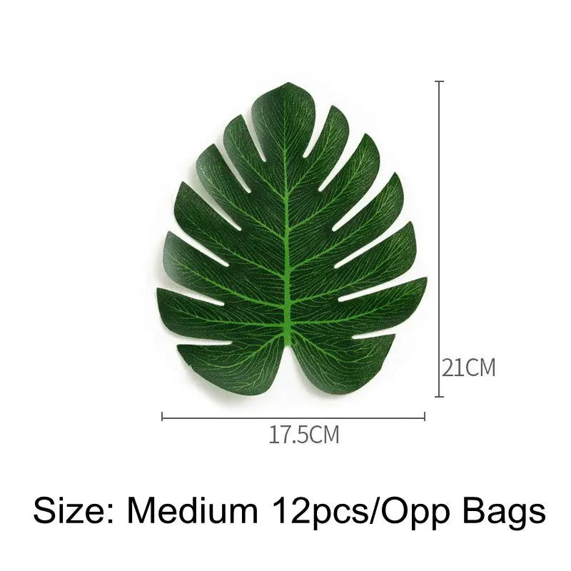 décoration intérieure feuilles vertes artificielles tropical veines naturelles 12 pièces pvc