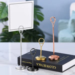 porte cartes support métal or noir argent moderne minimaliste anneau circulaire transparent table forêt