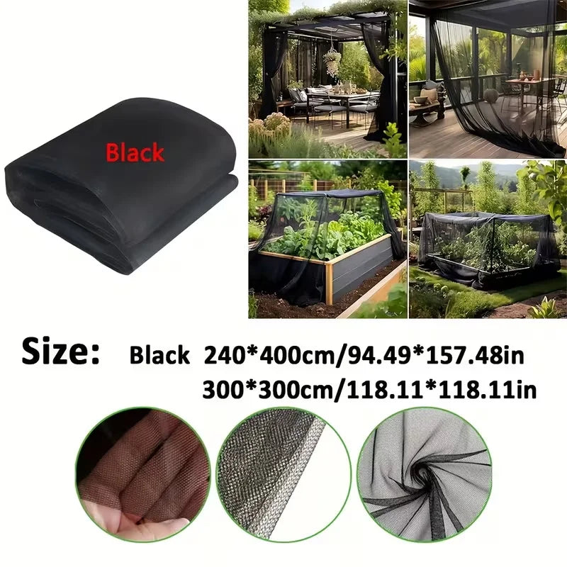 filet anti moustiques noir maille fine translucide moderne taille 2.4x4m 3x3m 3x6m