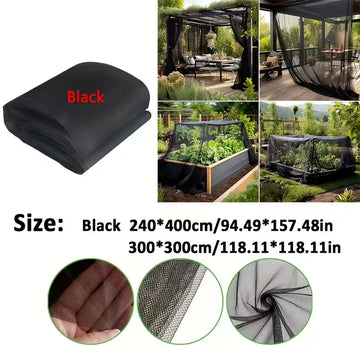 filet anti moustiques noir maille fine translucide moderne taille 2.4x4m 3x3m 3x6m