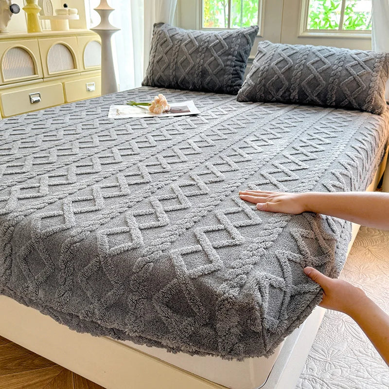 drap housse moderne orange motif géométrique 90x200 120x200 150x200 180x200 200x220