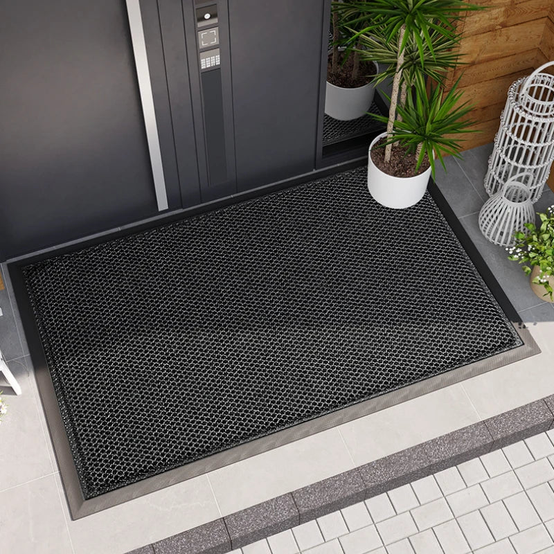 tapis antidérapant moderne noir gris résistant l'eau anti bactéries imperméable hexagonal porte bain sol