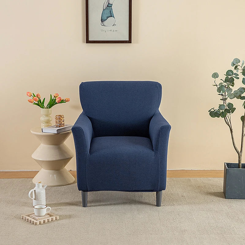 housse fauteuil vert moderne tissu jacquard polyester antidérapante imperméable intérieur extérieur