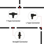 rails lumière led moderne noirs 1m 05m connecteurs droit boîte
