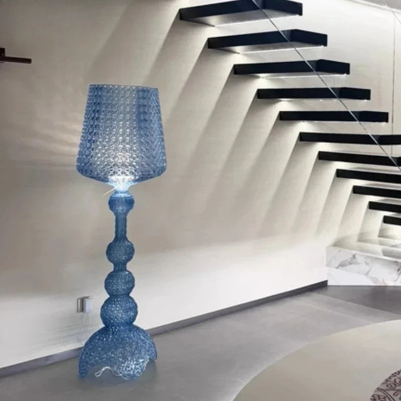 lampe sol moderne vert bleu noir blanc led acrylique intérieur
