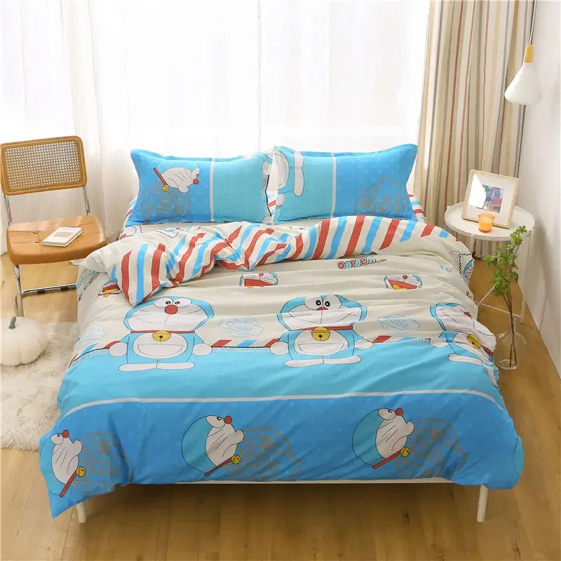 housse couette ensemble literie coton polyester motif fleurs ours moderne 150x200cm blanc