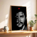affiche che guevara pop art révolution bleu blanc portrait décoration murale moderne