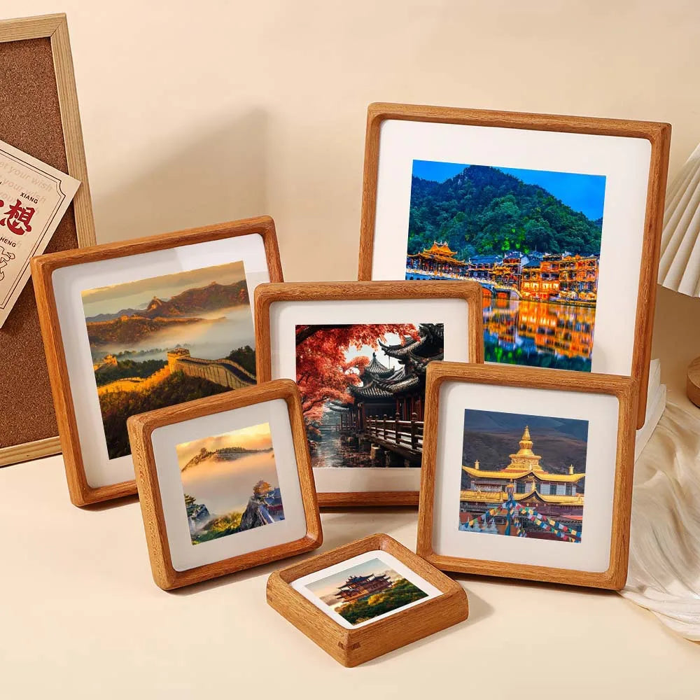 cadre photo classique bois naturel blanc 10x10cm 12.5x12.5cm 15x15cm 18x18cm 20x20cm 25x25cm