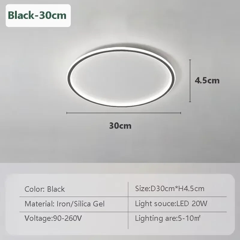 Plafonnier LED moderne blanc rond lisse 50cm 80cm chambre salon