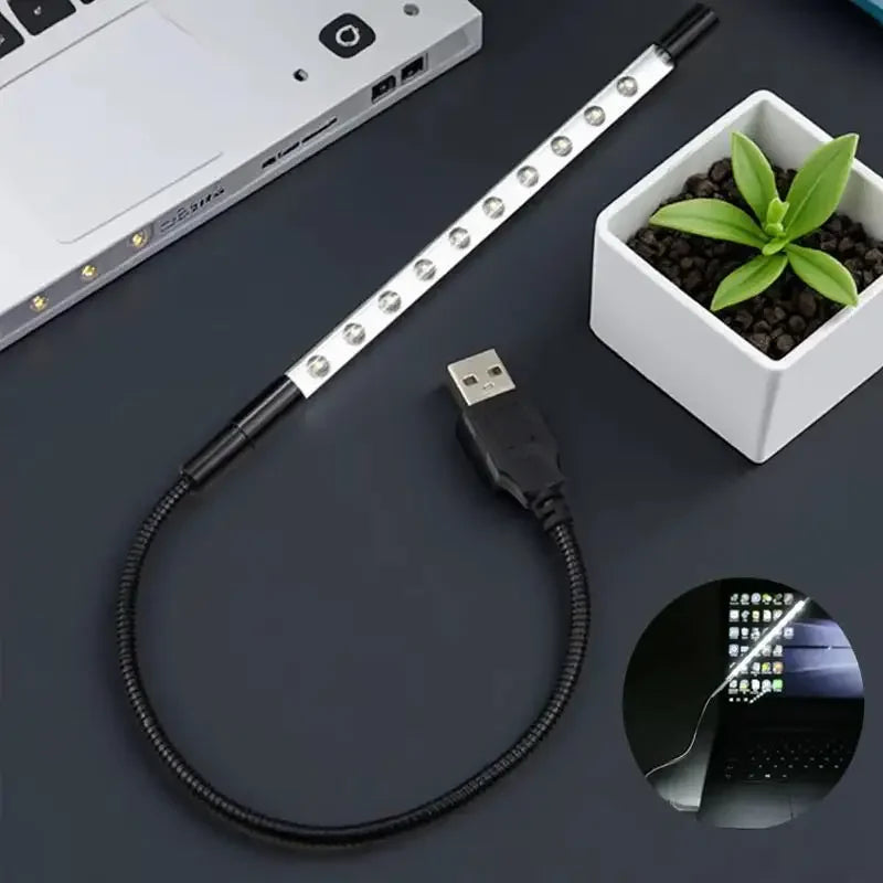 lampe usb led noire flexible moderne lecture étude 5v portable